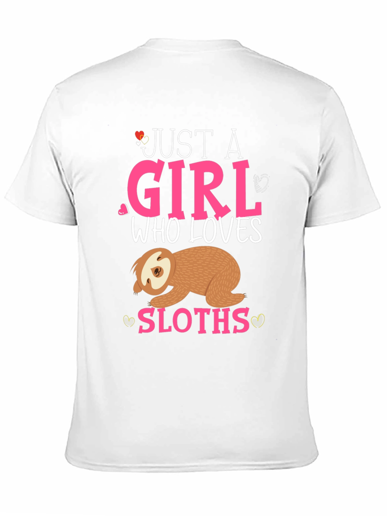 Camiseta Negra Just a Girl Who Loves Sloths