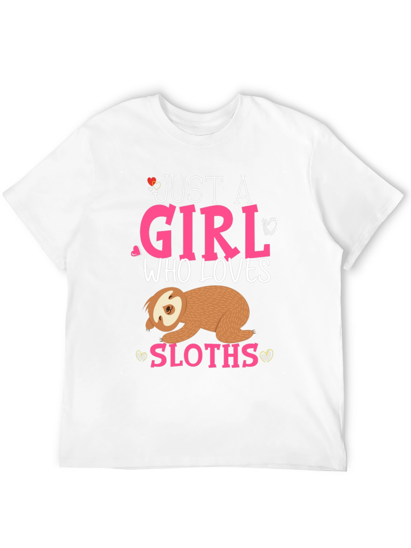 Camiseta Negra Just a Girl Who Loves Sloths