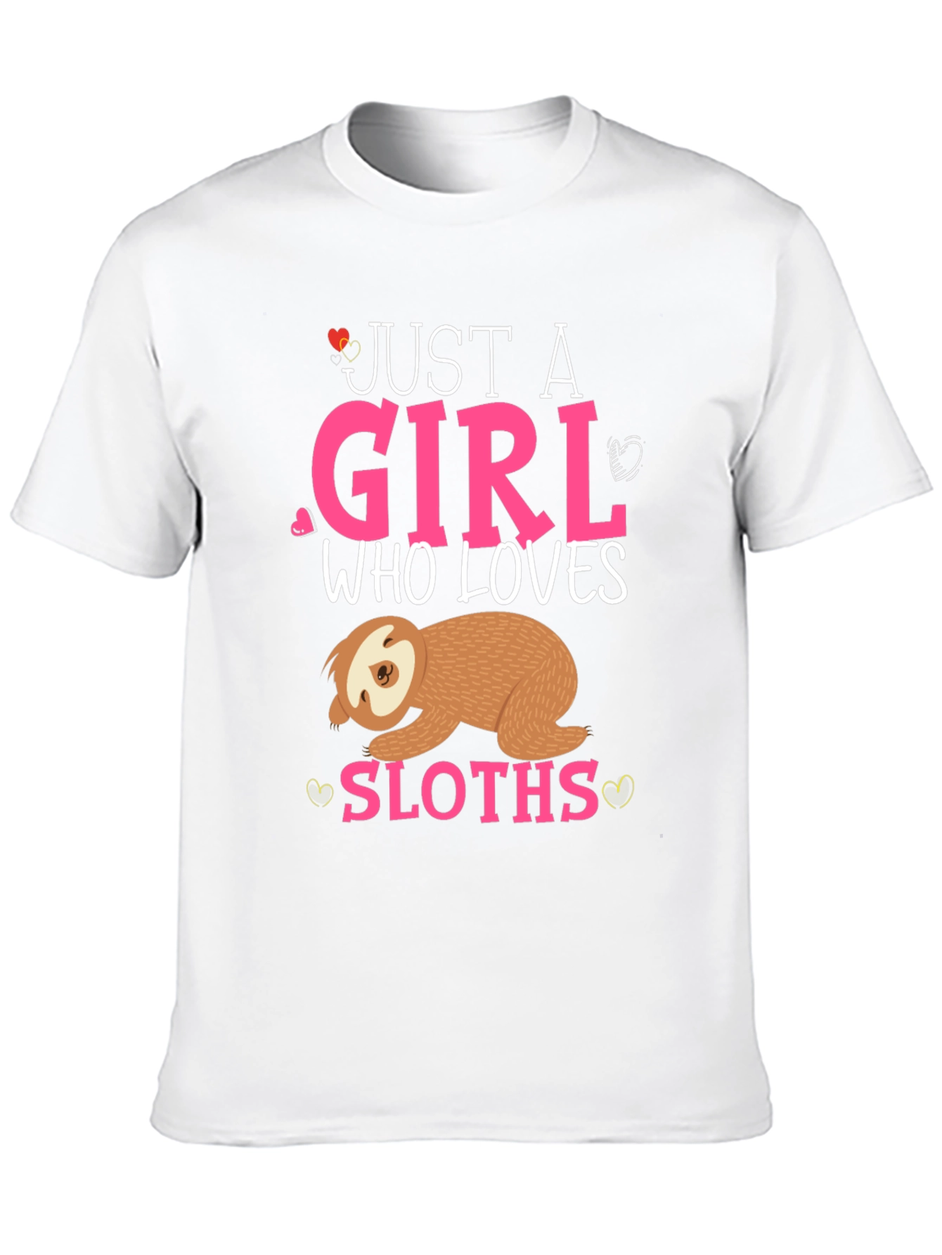 Camiseta Negra Just a Girl Who Loves Sloths