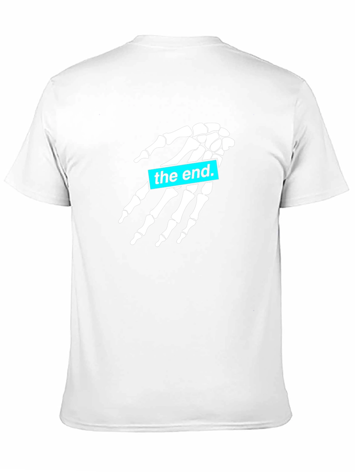 Camiseta Negra con Diseño de Mano Esquelética The End