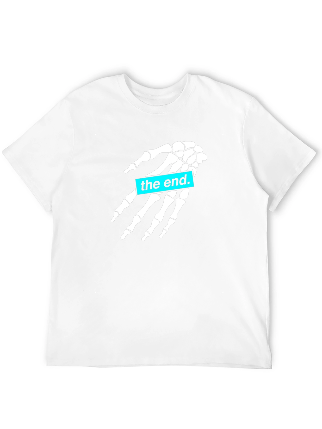 Camiseta Negra con Diseño de Mano Esquelética The End