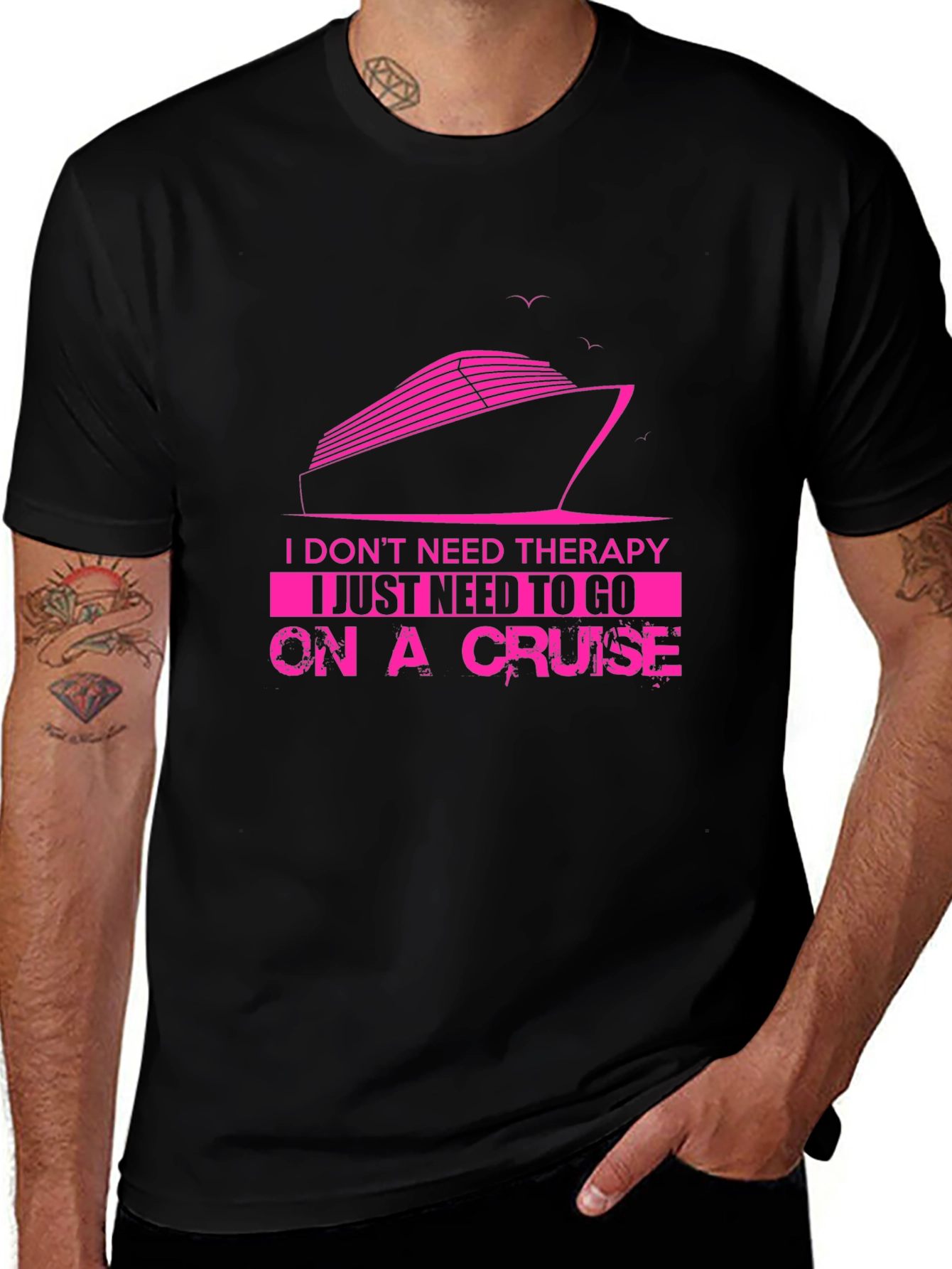 Camiseta Negra Necesito un Crucero