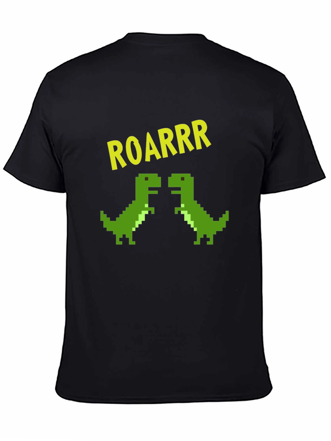 Camiseta Negra Dinosaurios Pixelados ROARRR