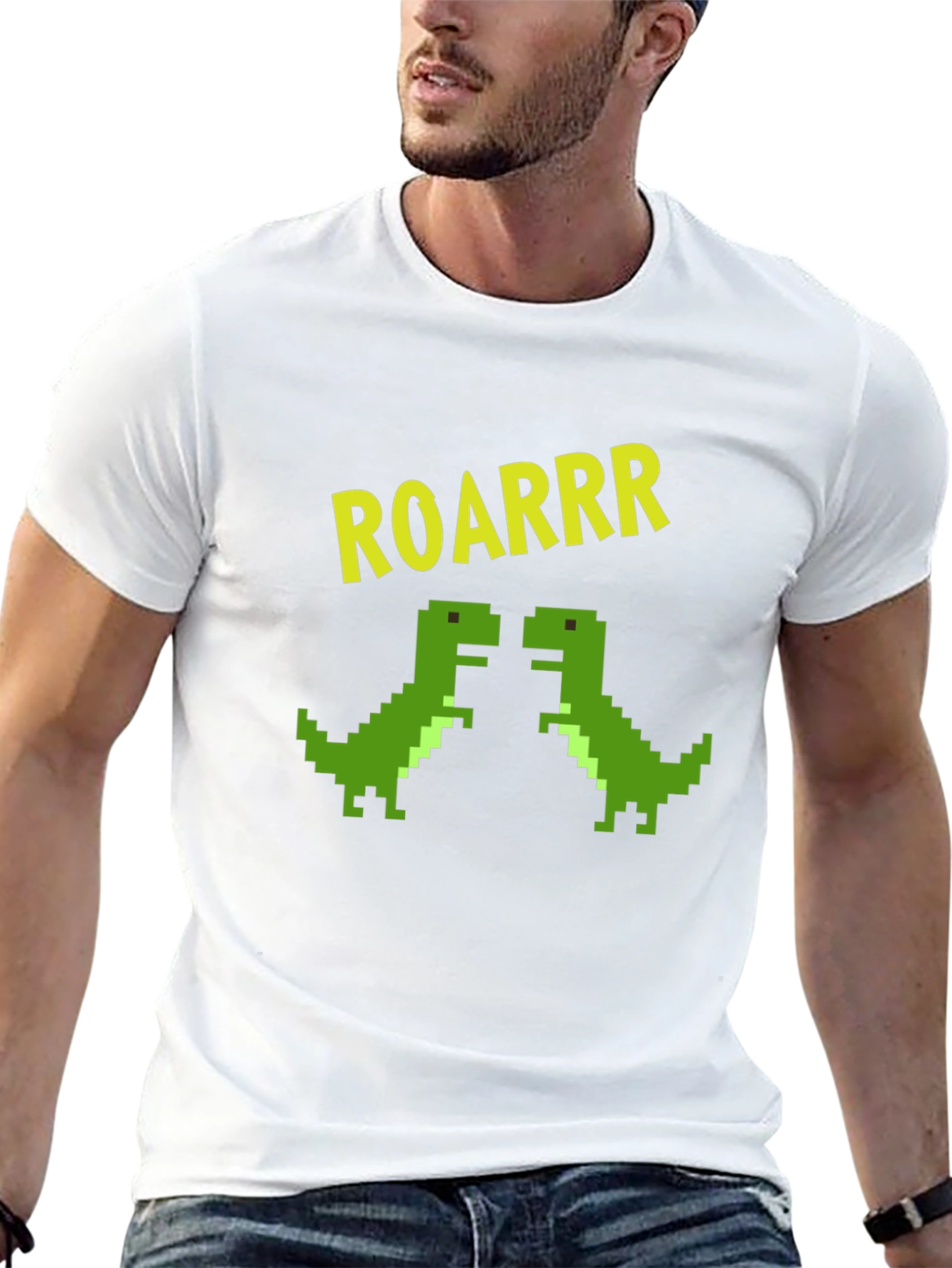Camiseta Negra Dinosaurios Pixelados ROARRR