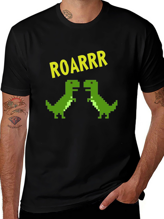 Camiseta Negra Dinosaurios Pixelados ROARRR