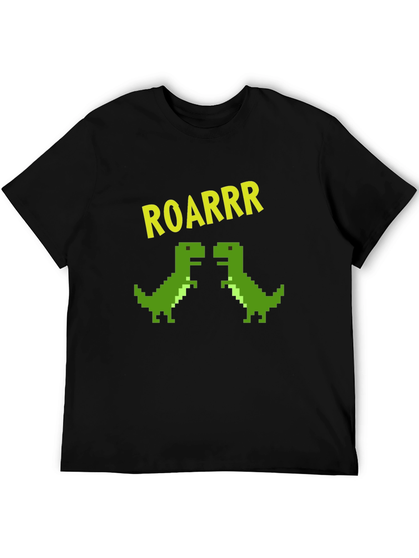 Camiseta Negra Dinosaurios Pixelados ROARRR