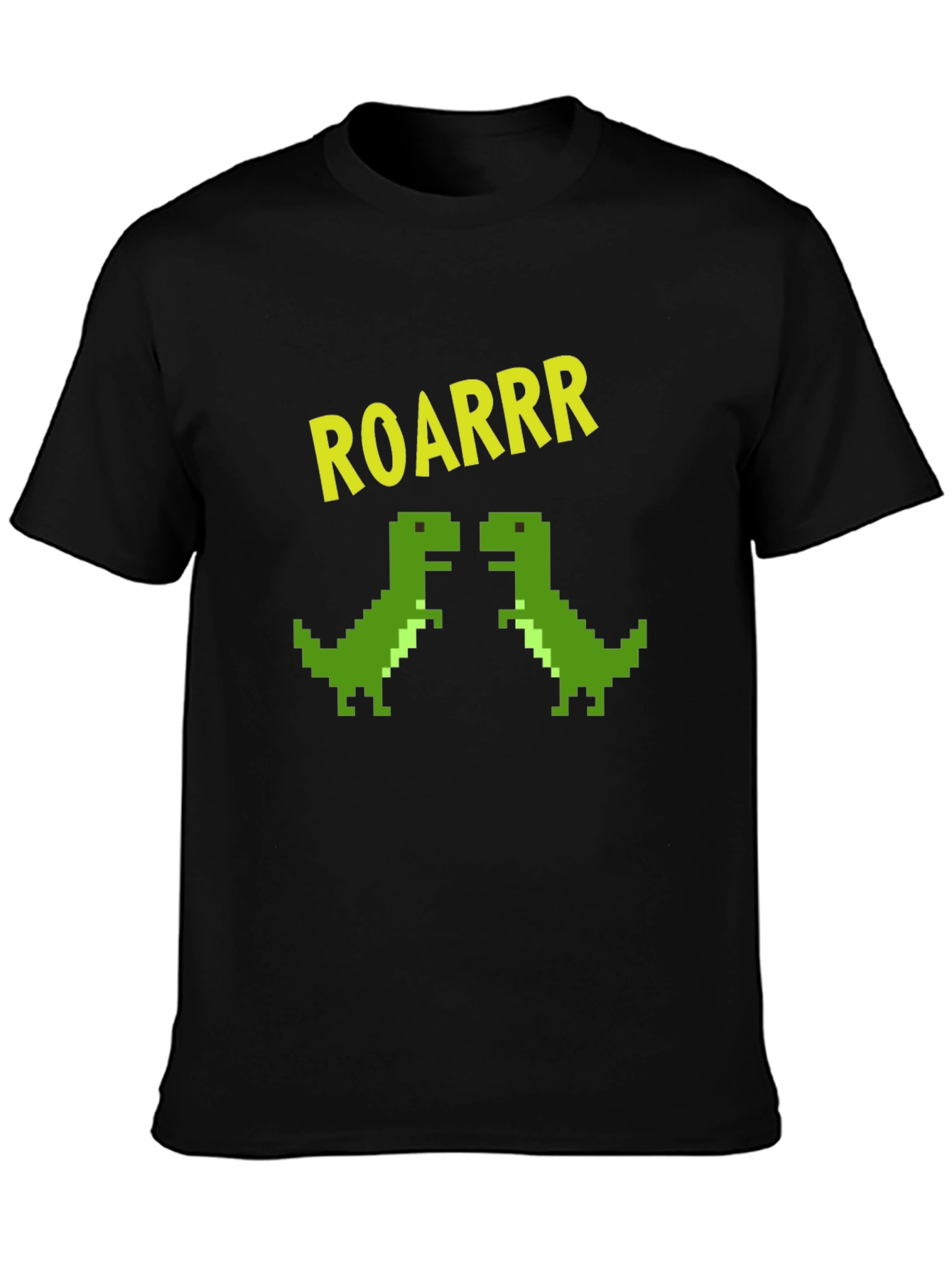 Camiseta Negra Dinosaurios Pixelados ROARRR
