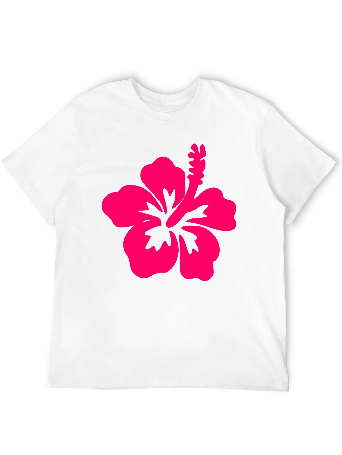 Camiseta Negra con Hibisco Rosa