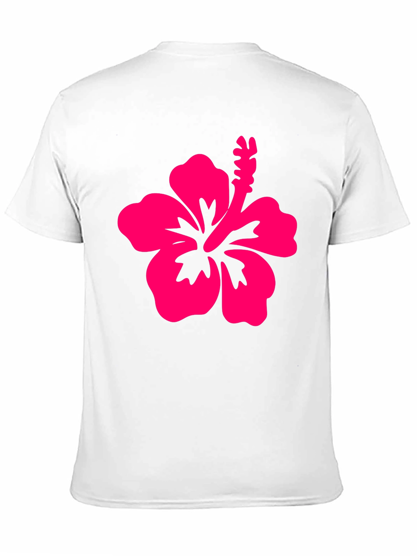 Camiseta Negra con Hibisco Rosa