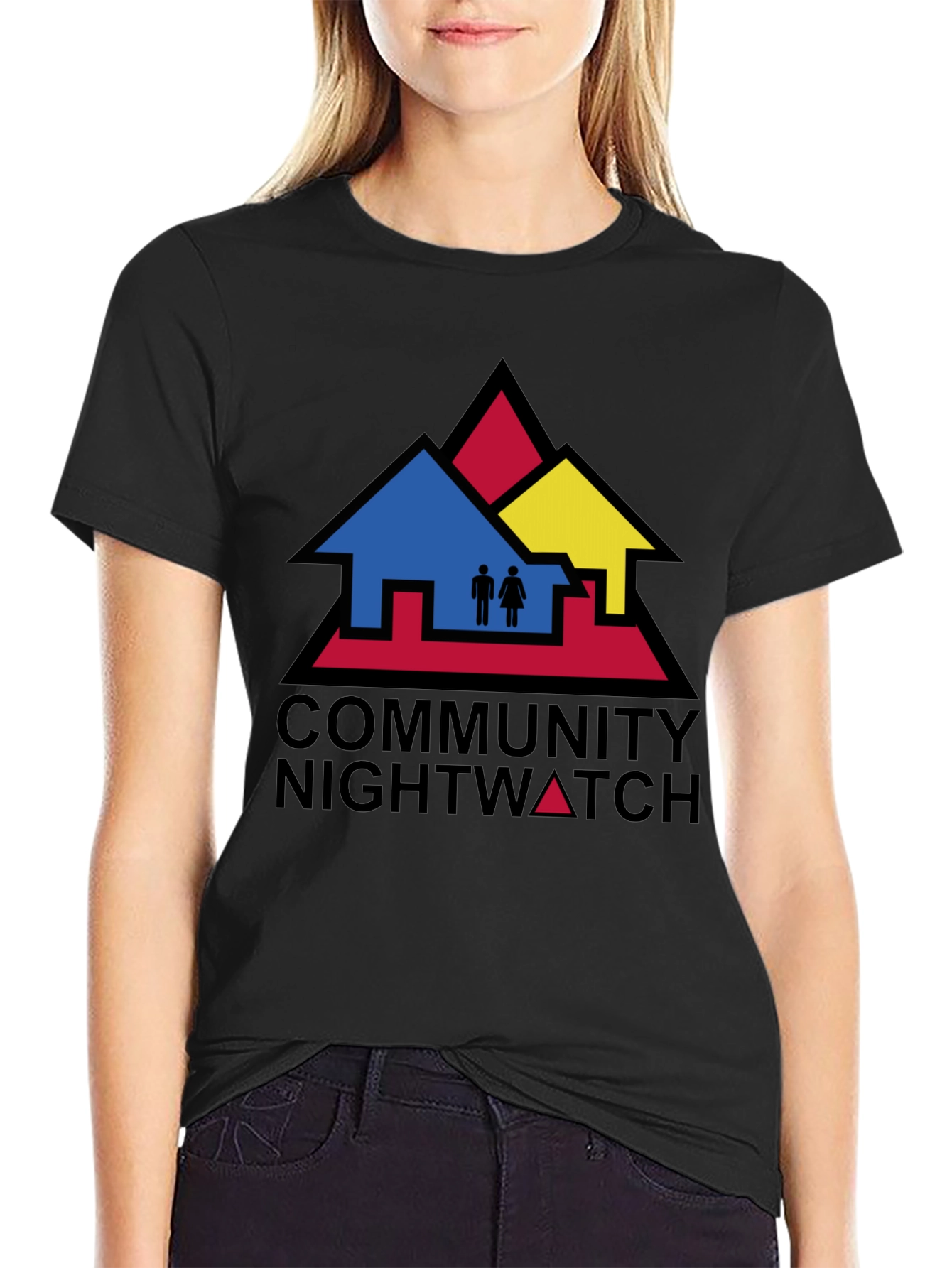 Camiseta Negra Community Nightwatch Algodón