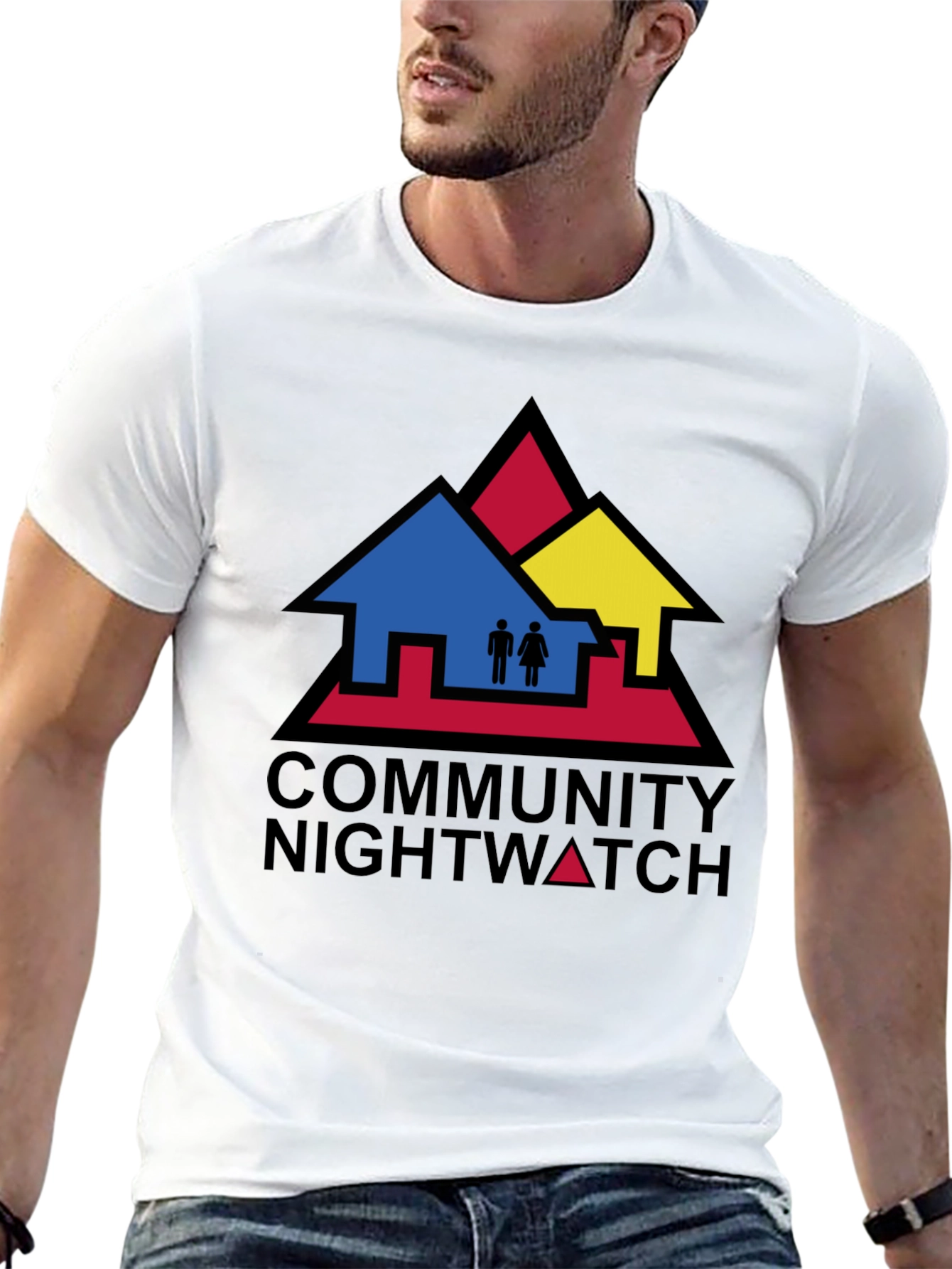 Camiseta Negra Community Nightwatch Algodón