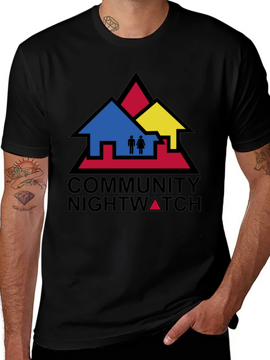 Camiseta Negra Community Nightwatch Algodón