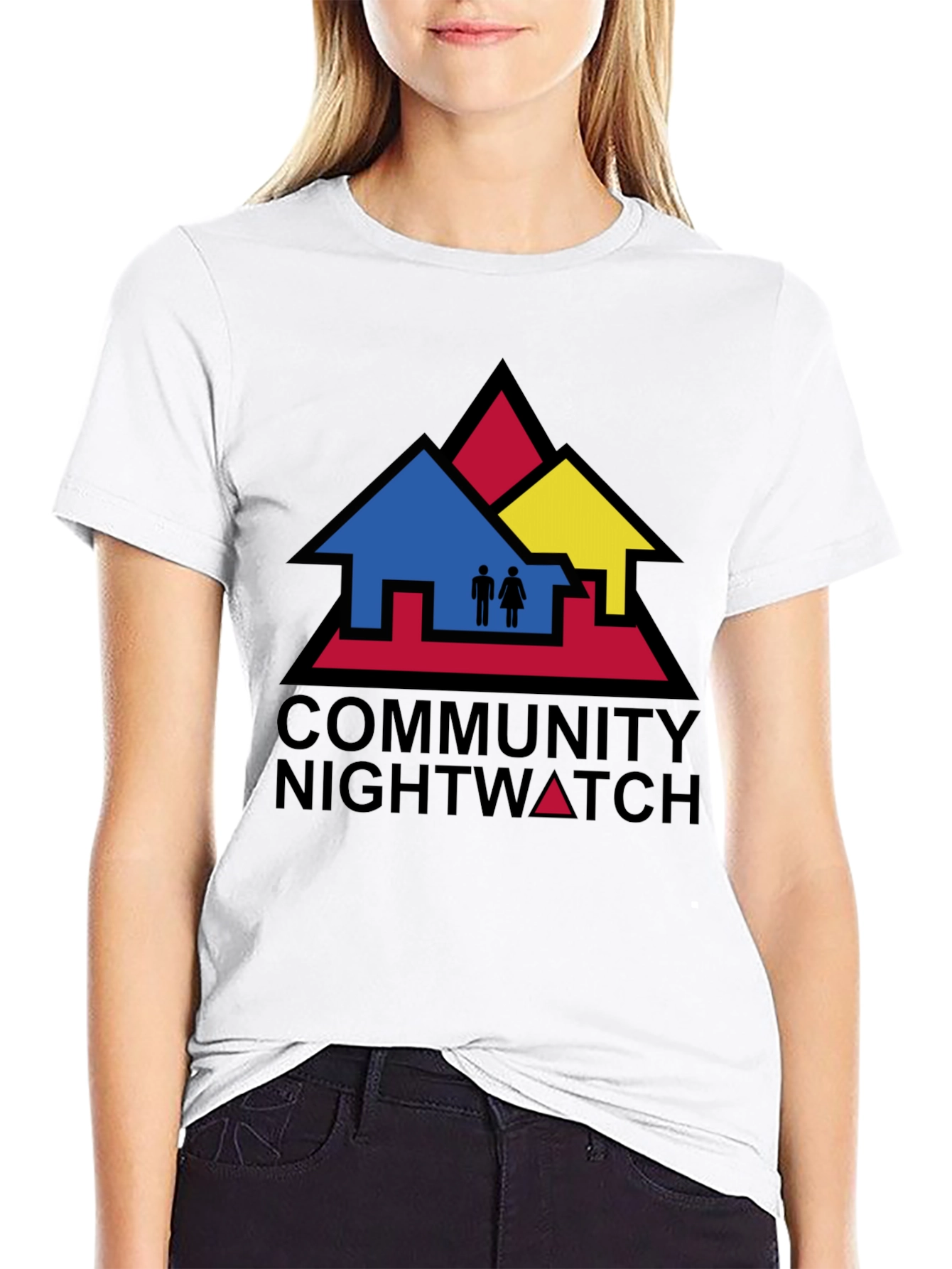 Camiseta Negra Community Nightwatch Algodón