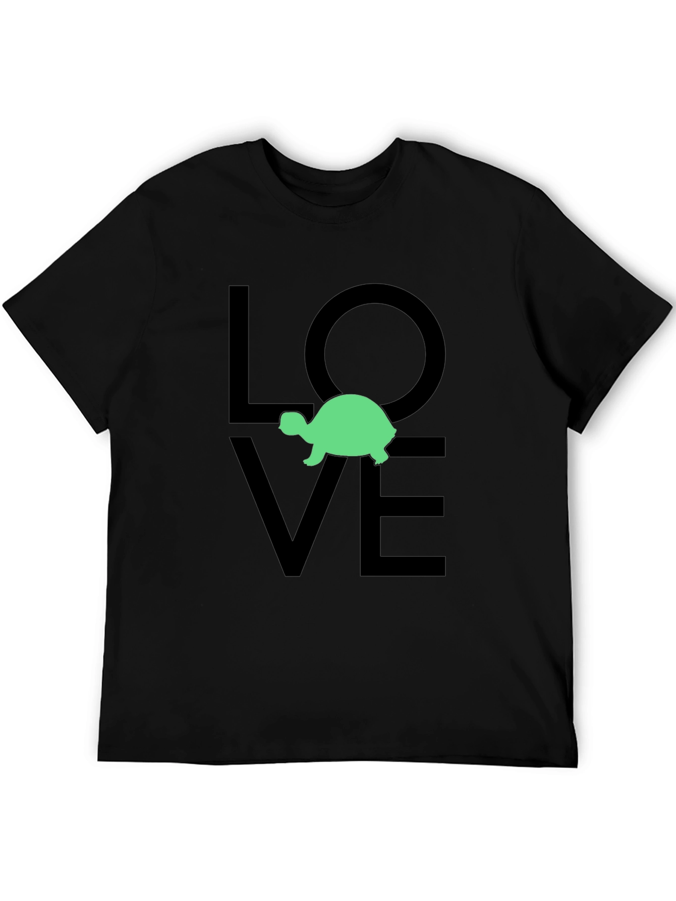 Camiseta Negra Love Tortuga para Hombre