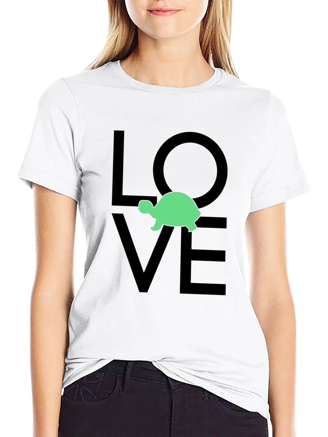 Camiseta Negra Love Tortuga para Hombre