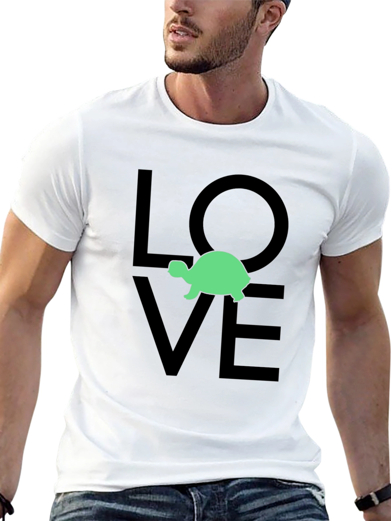 Camiseta Negra Love Tortuga para Hombre