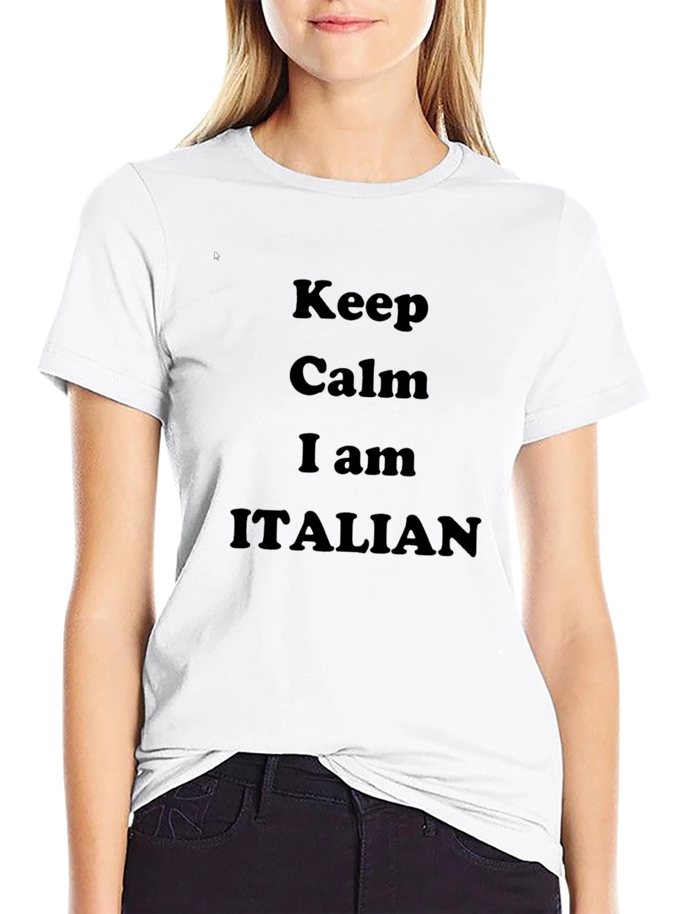 Camiseta Negra Hombre - Keep Calm Im Italian