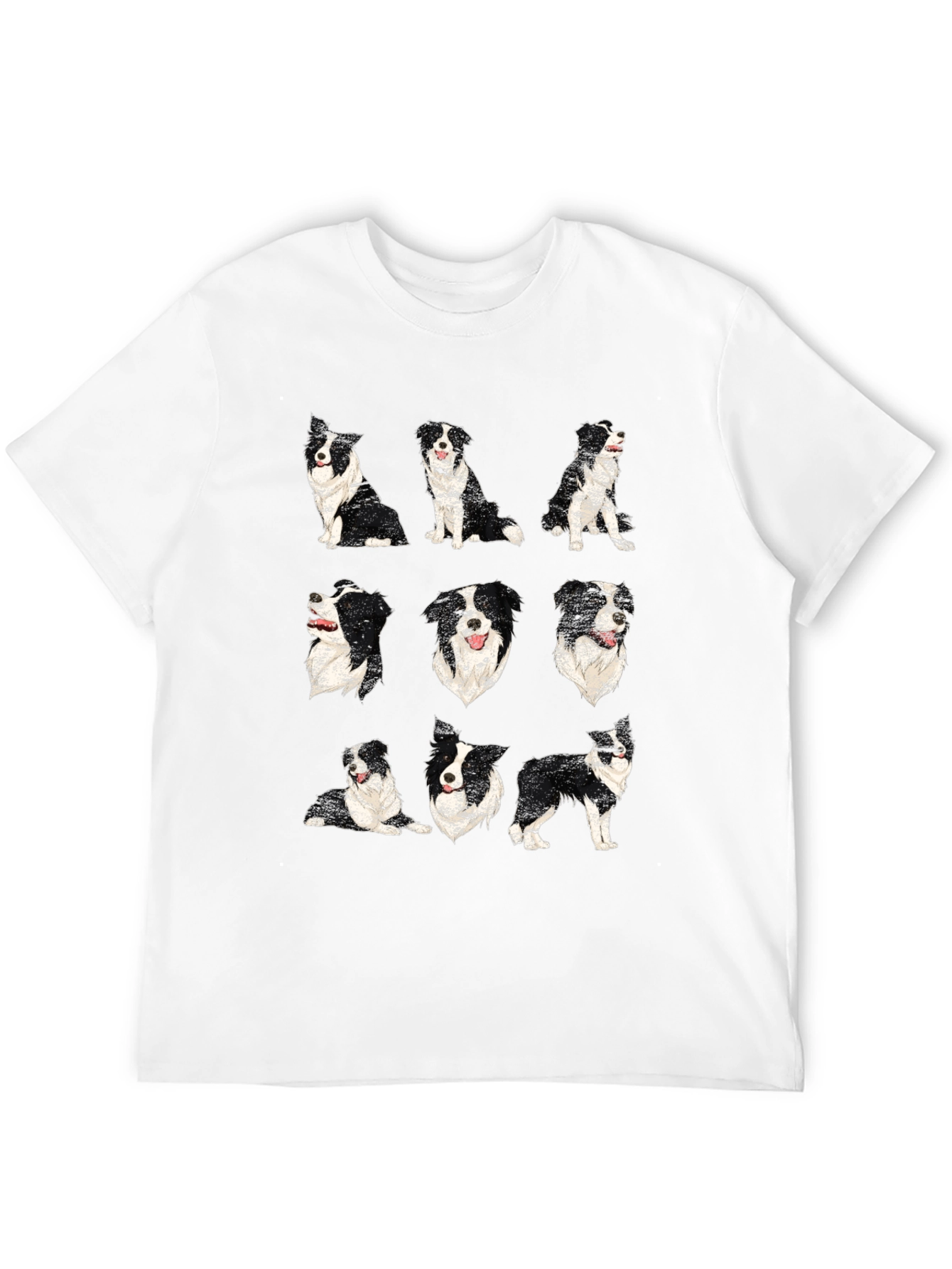 Camiseta Negra con Diseño de Border Collies