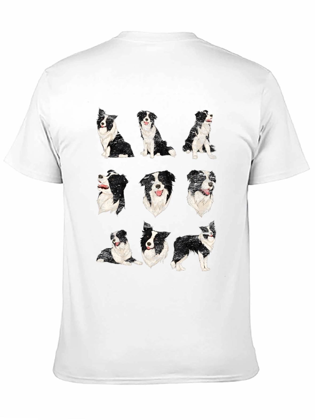 Camiseta Negra con Diseño de Border Collies
