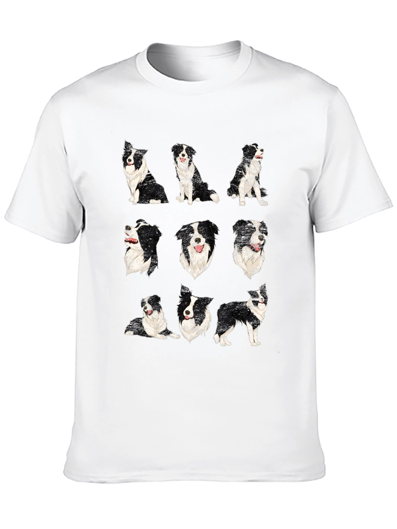 Camiseta Negra con Diseño de Border Collies