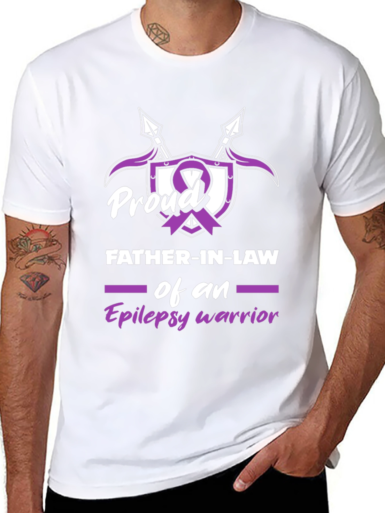 Camiseta Hombre: Padre Orgulloso Guerrero Epilepsia