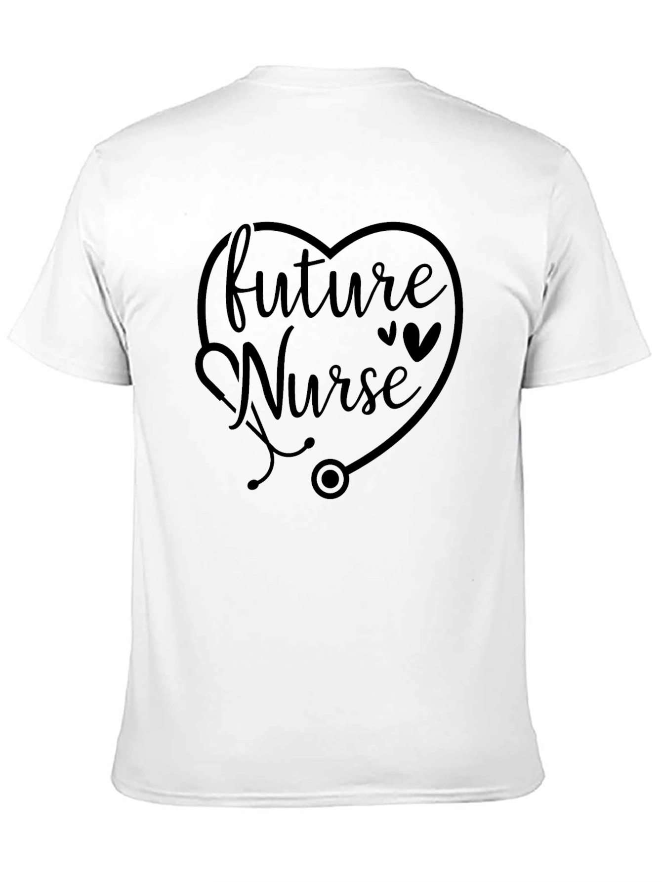 Camiseta Negra Futura Enfermera con Estetoscopio