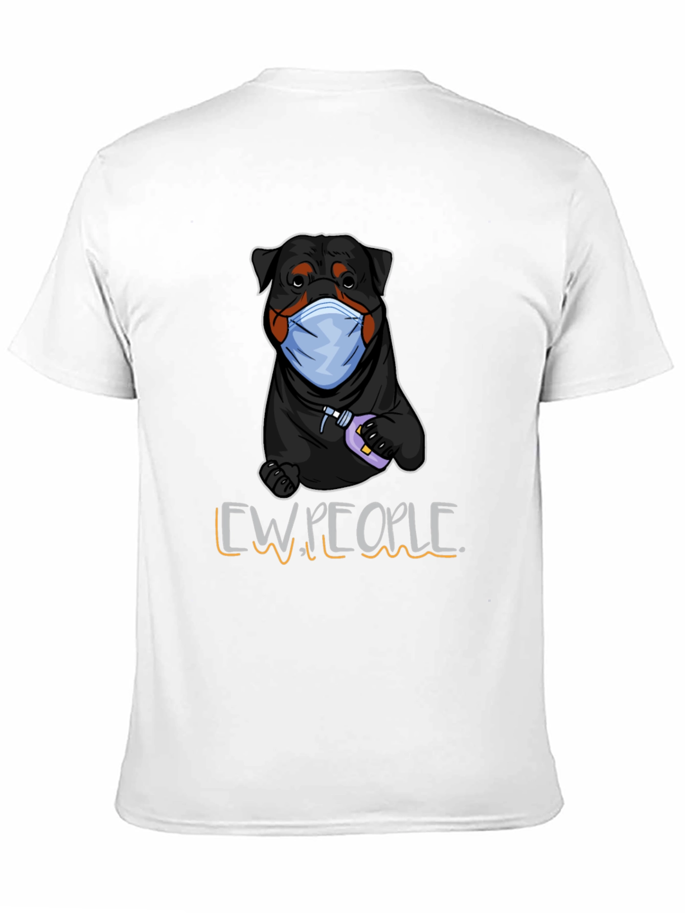 Camiseta Negra con Diseño de Rottweiler Higiénico
