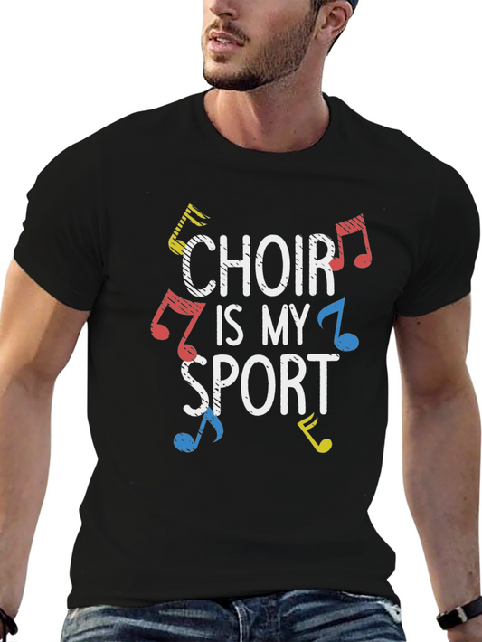 Camiseta Negra: Choir Is My Sport - Notas Musicales