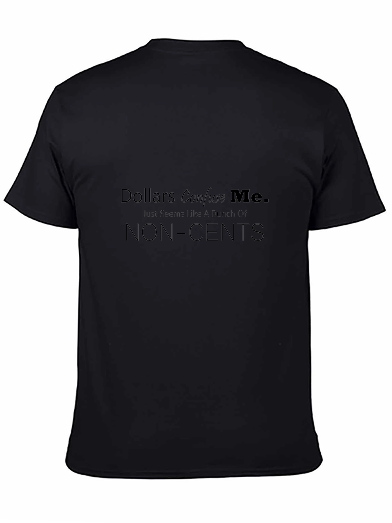 Camiseta Negra: Dólares Me Confunden - No Tiene Sentido