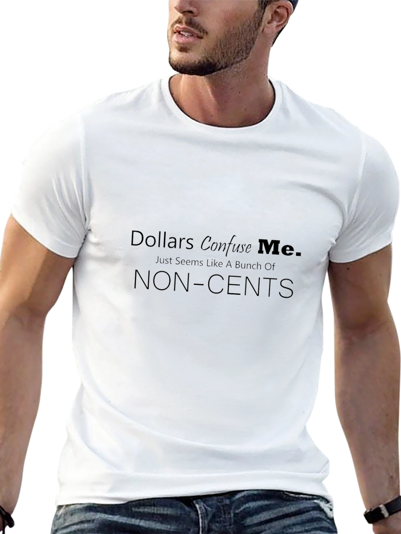 Camiseta Negra: Dólares Me Confunden - No Tiene Sentido