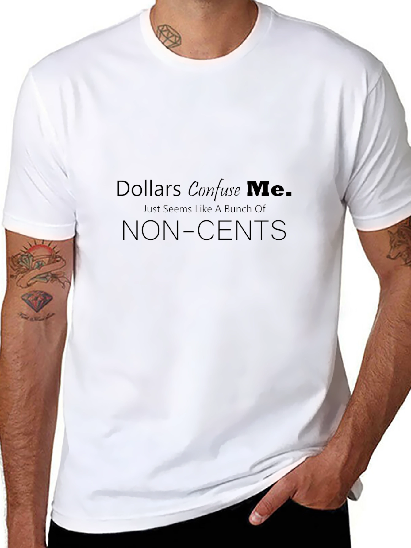 Camiseta Negra: Dólares Me Confunden - No Tiene Sentido