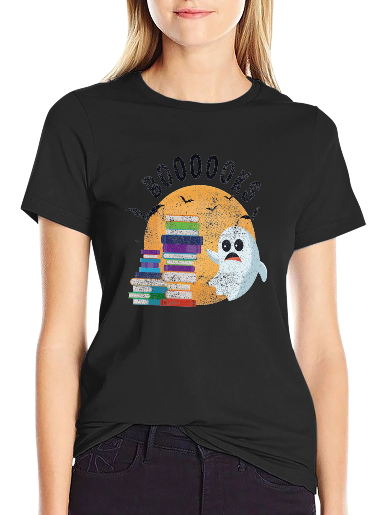 Camiseta Halloween Booooks Lectura Fantasma