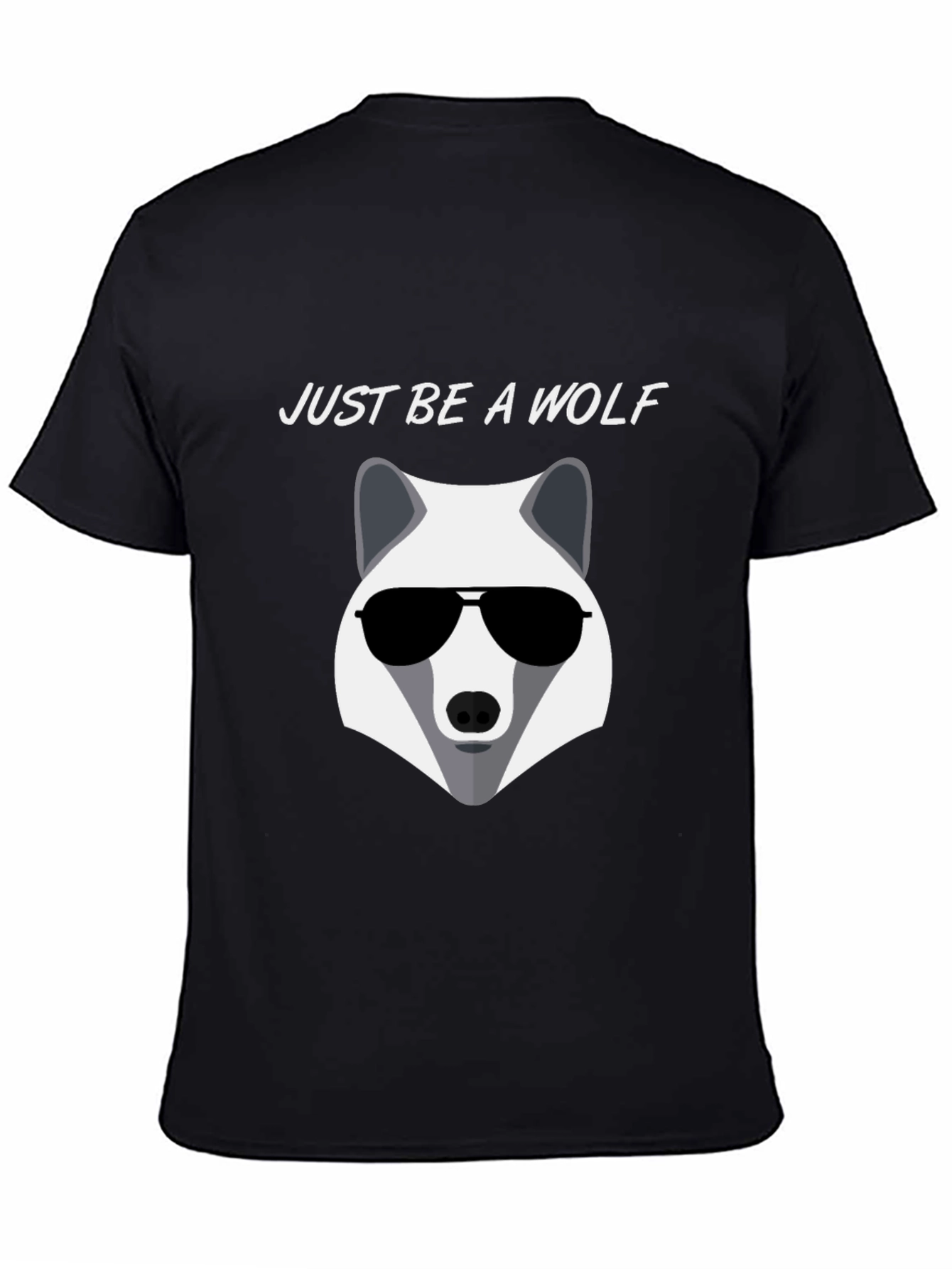 Camiseta Negra Just Be A Wolf Diseño Moderno