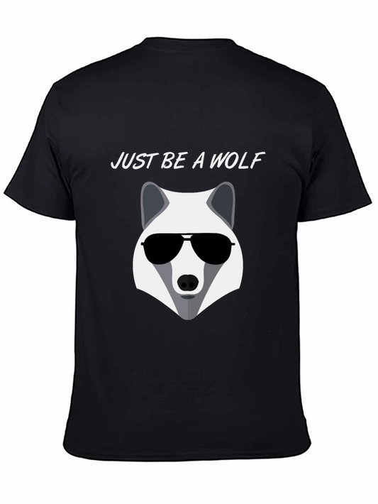 Camiseta Negra Just Be A Wolf Diseño Moderno