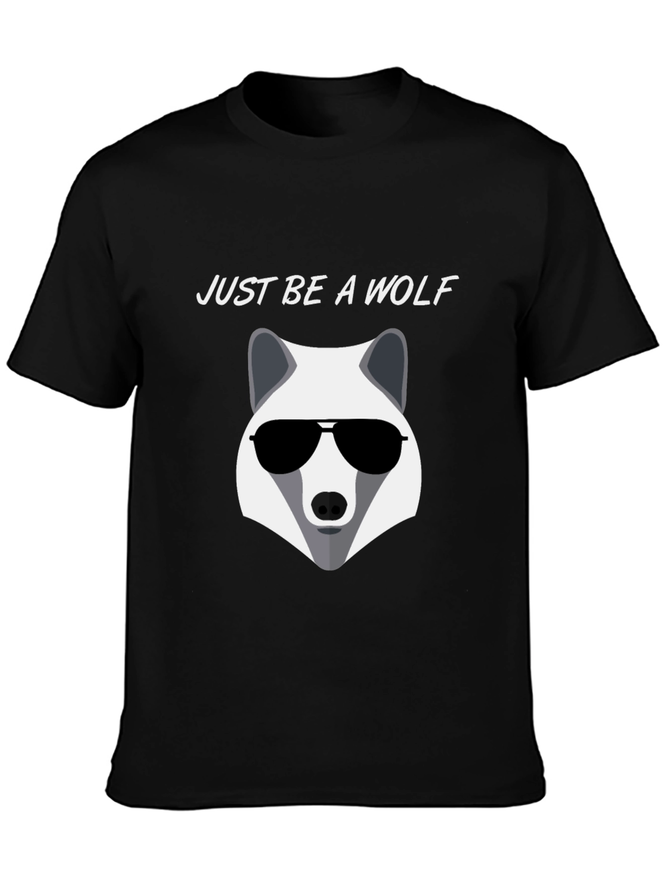 Camiseta Negra Just Be A Wolf Diseño Moderno