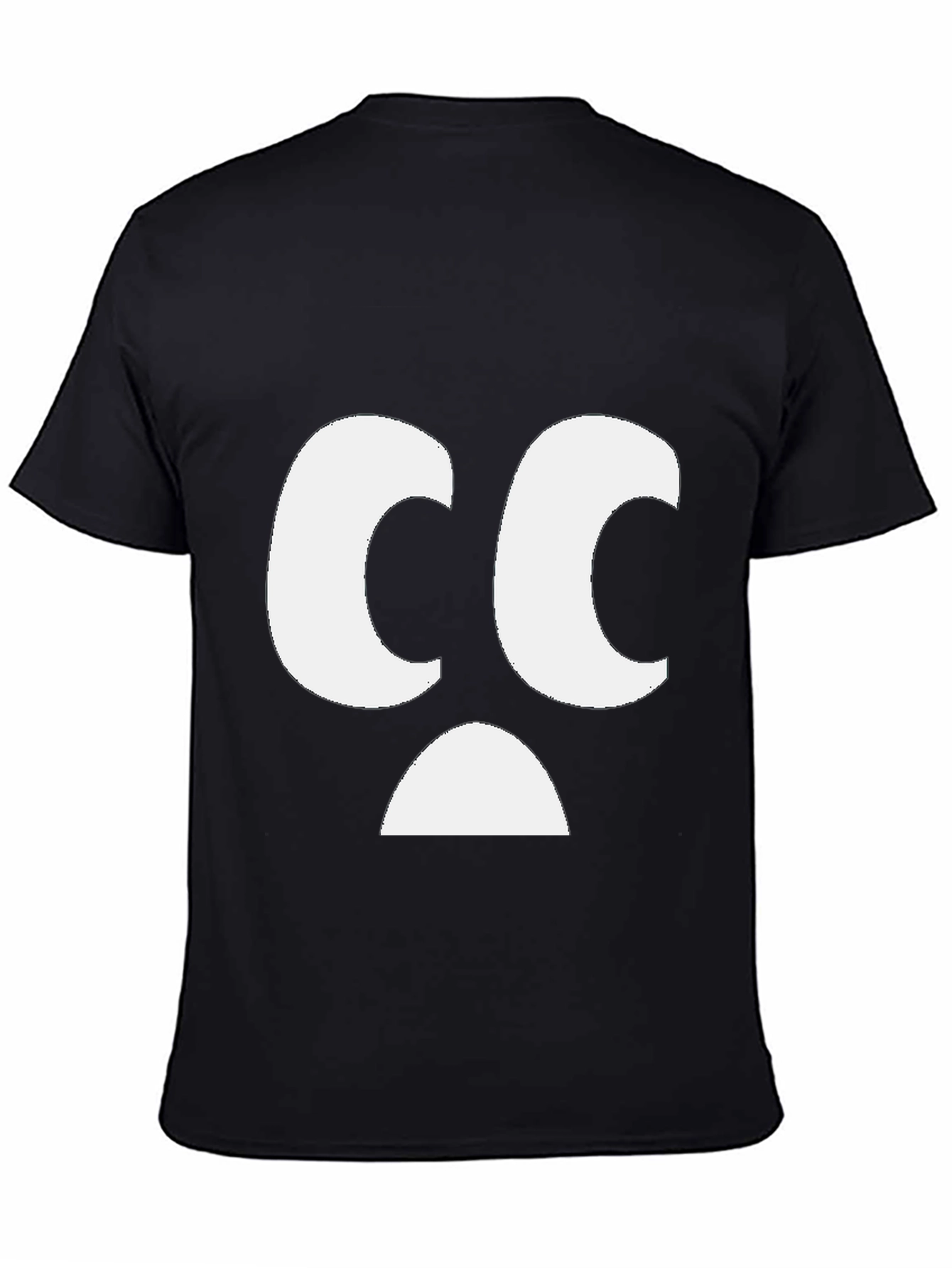 Camiseta Negra con Diseño Cara Triste
