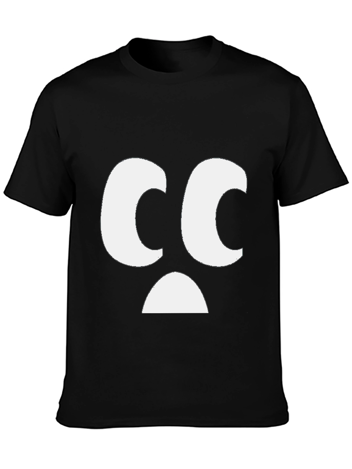 Camiseta Negra con Diseño Cara Triste