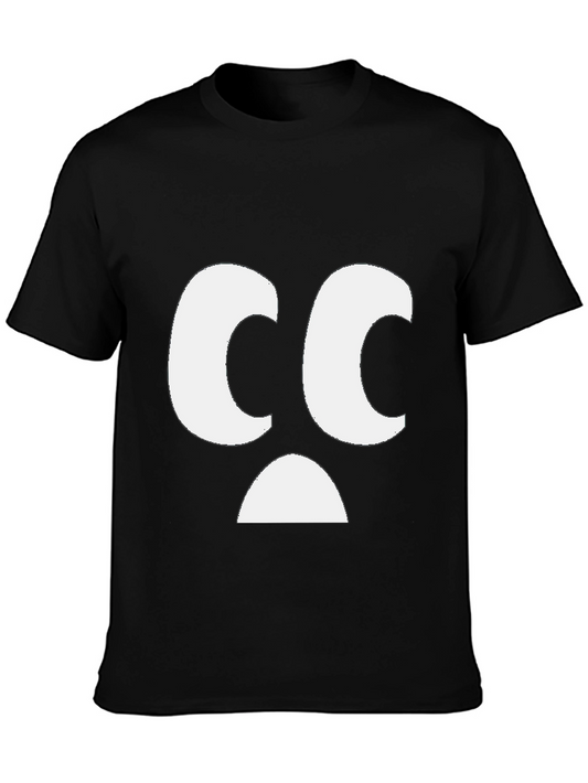 Camiseta Negra con Diseño Cara Triste