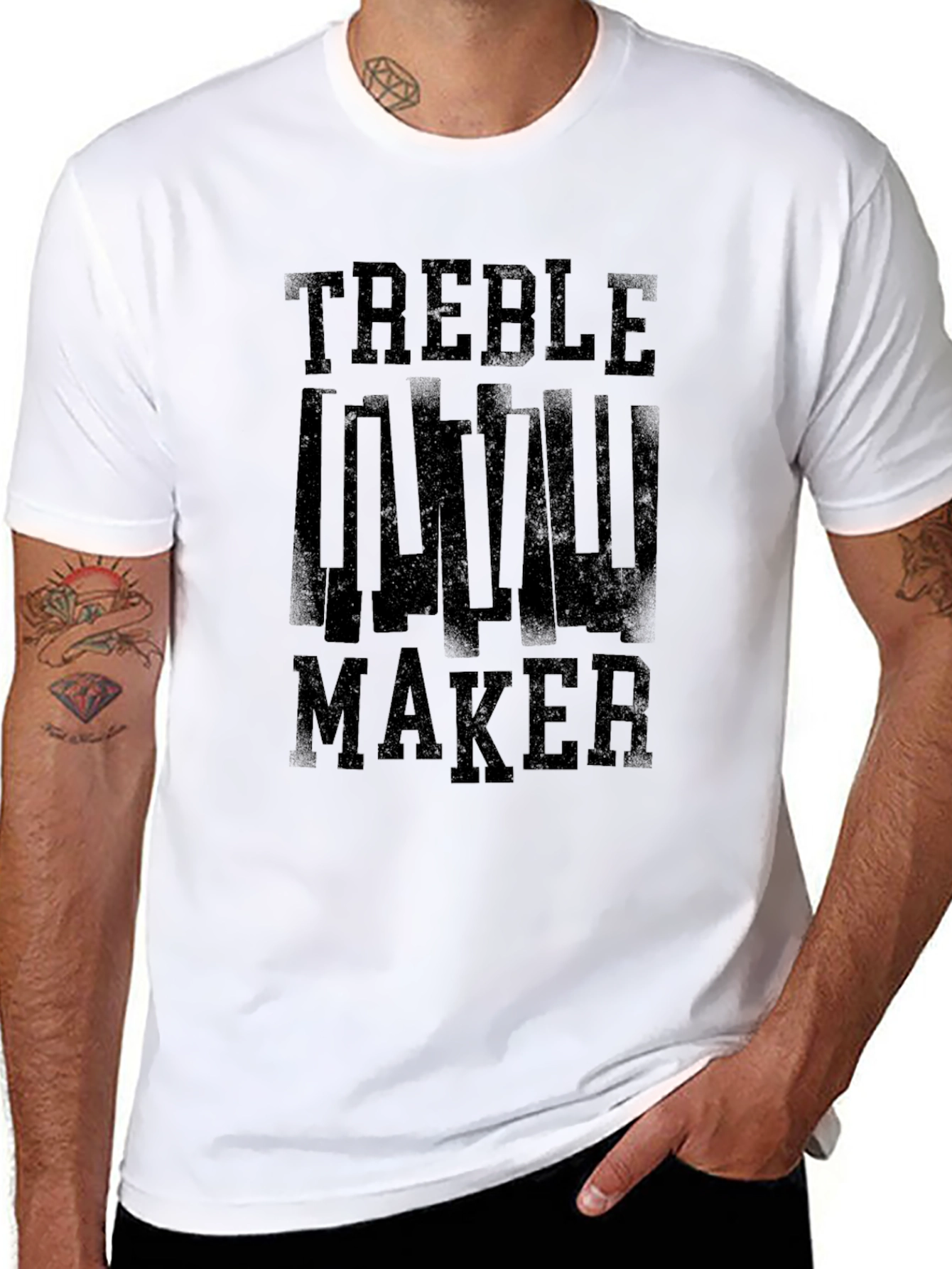 Camiseta Negra Treble Maker para Amantes de la Música