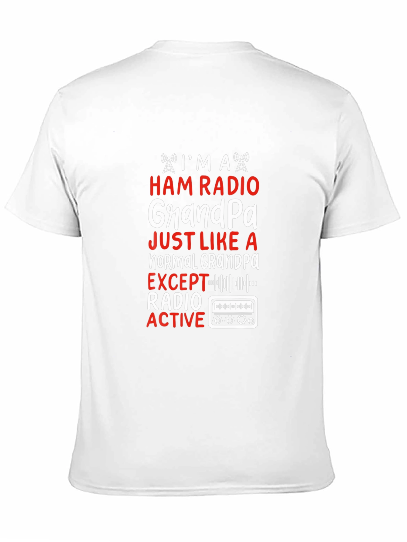 Camiseta Negra Ham Radio Grandpa