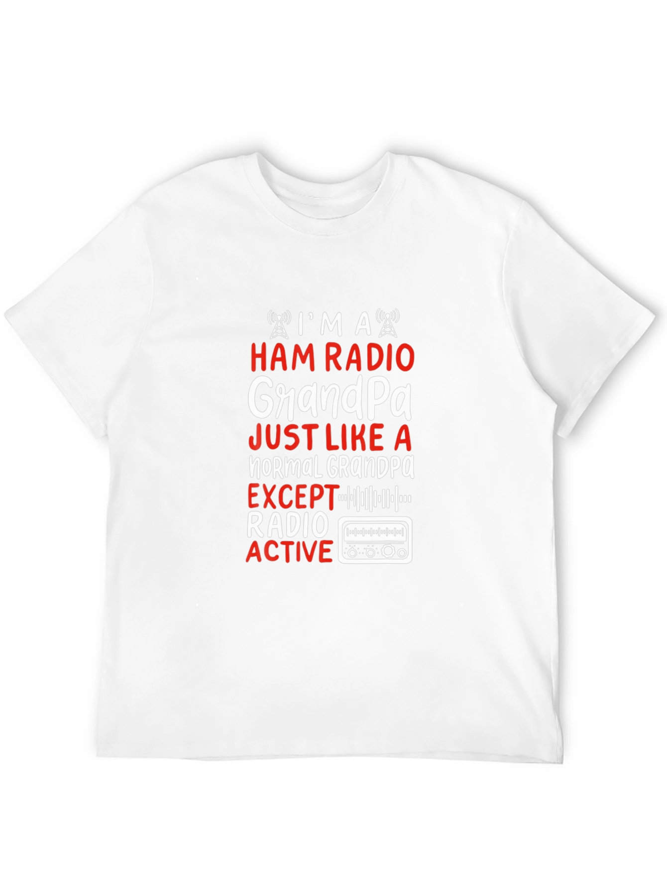 Camiseta Negra Ham Radio Grandpa