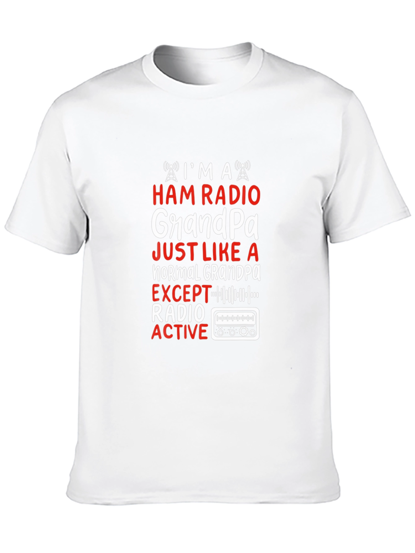 Camiseta Negra Ham Radio Grandpa