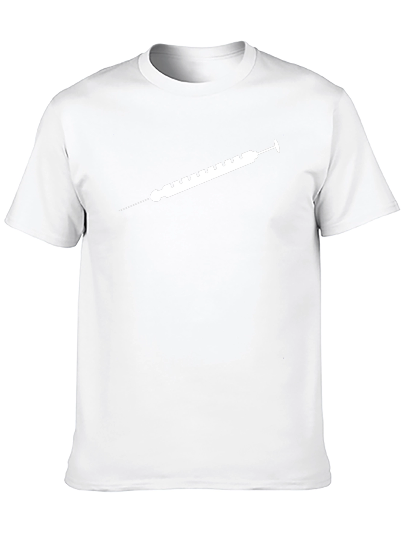 Camiseta Negra con Diseño de Jeringa Blanca