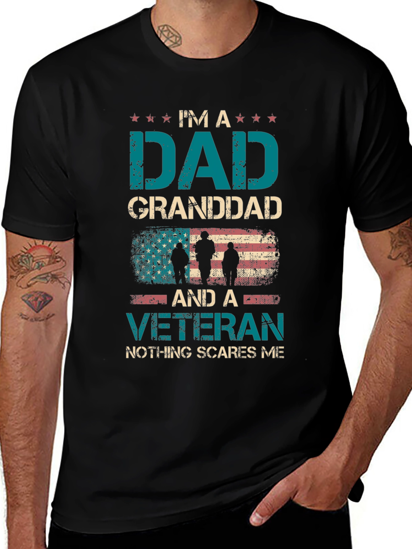 Camiseta Soy un Papá Abuelo y Veterano