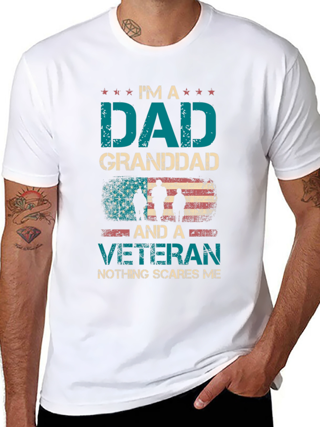 Camiseta Soy un Papá Abuelo y Veterano