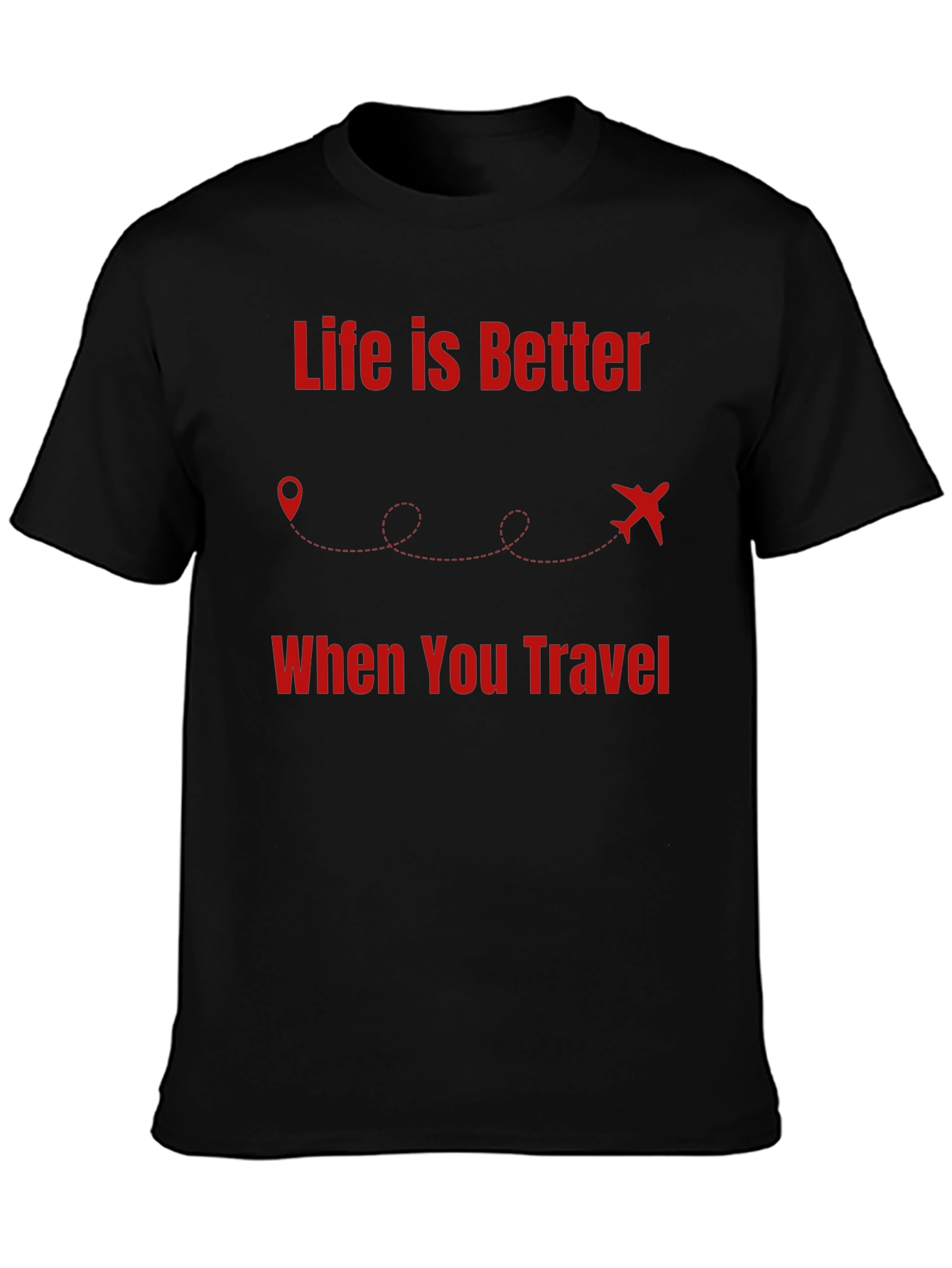 Camiseta Negra Life is Better When You Travel