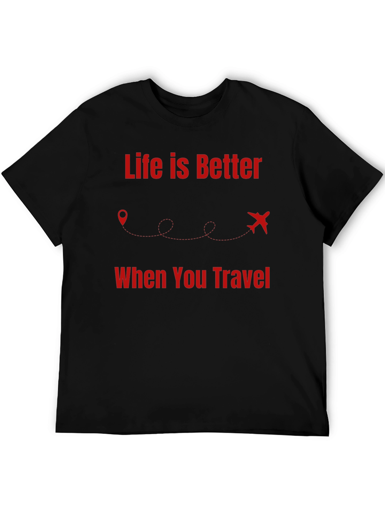 Camiseta Negra Life is Better When You Travel