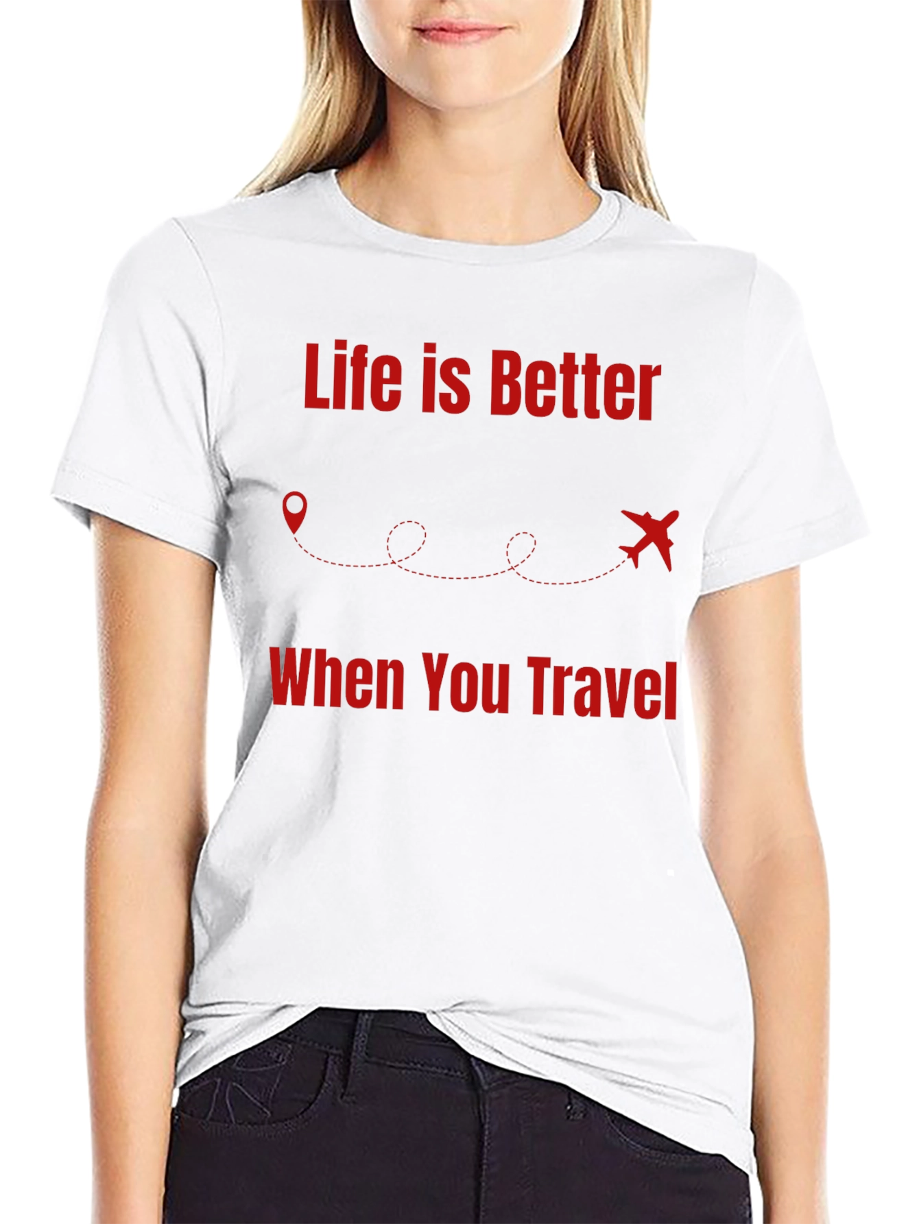 Camiseta Negra Life is Better When You Travel
