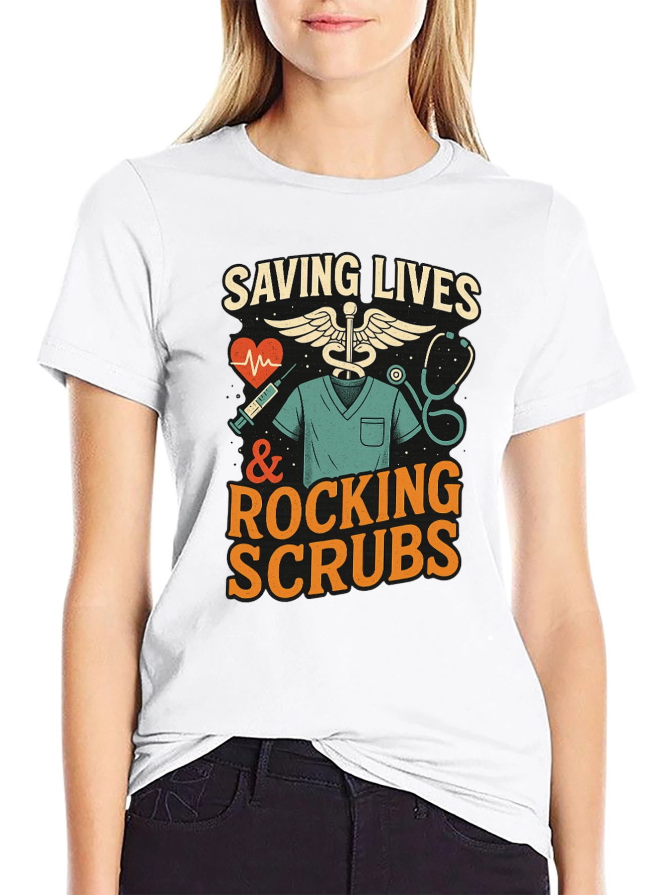 Camiseta Negra: Héroes de la Salud