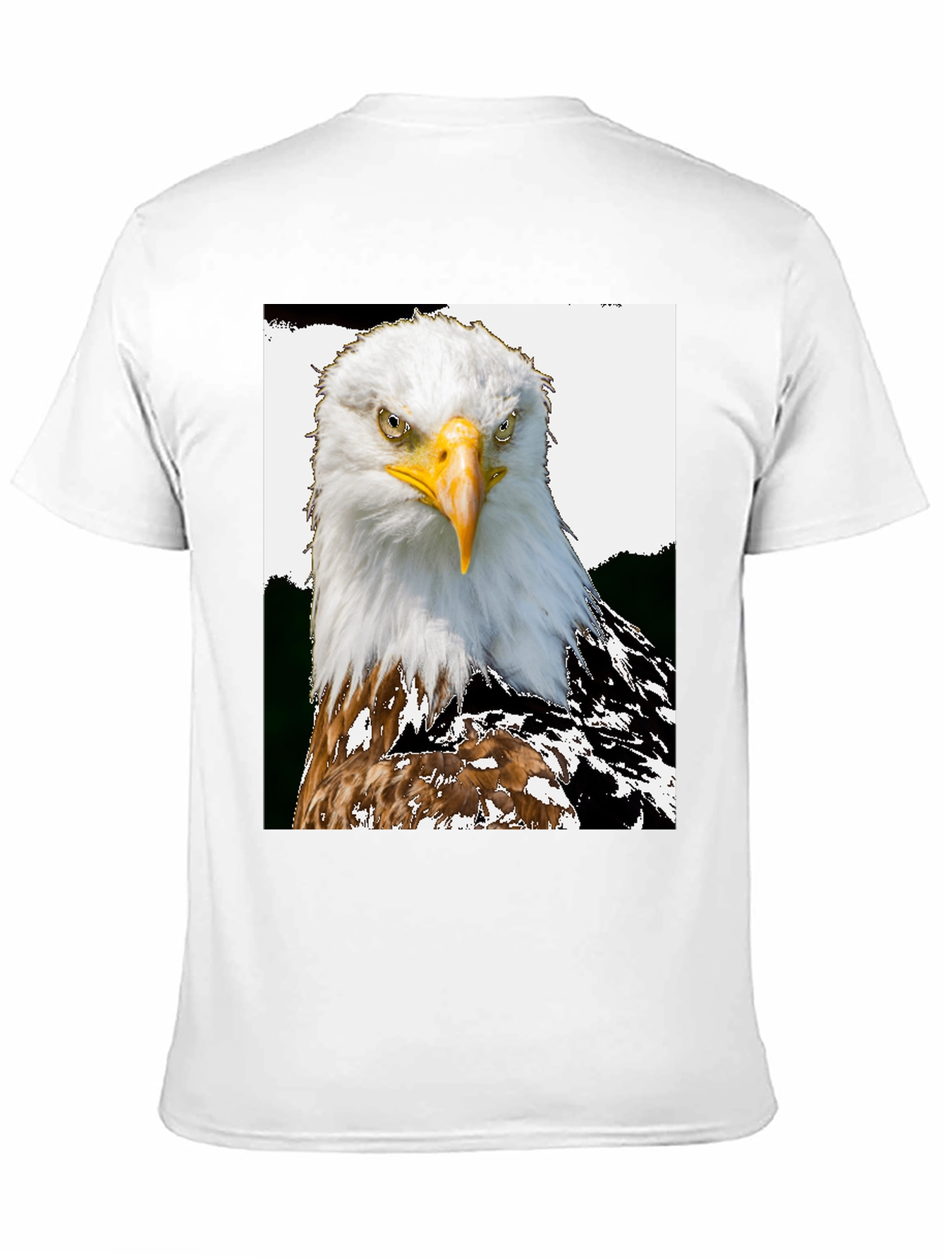 Camiseta Negra con Estampado de Águila Calva